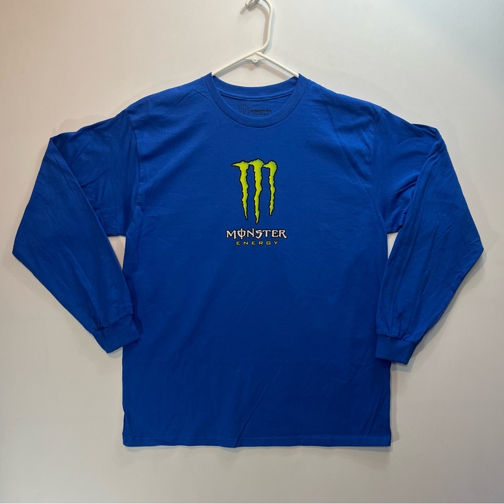 Monster Energy Drink Blue T-Shirt (Brand New Condition) Long Sleeve Tee